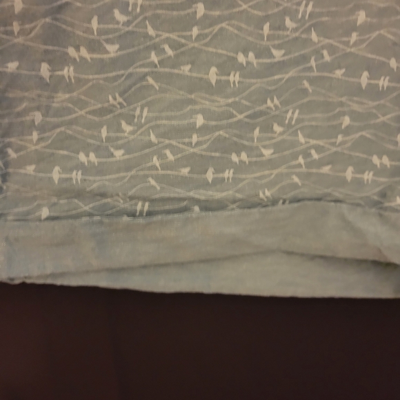 Talbots Light Blue Patterned Front Tie Cotton Women Shorts. Size 10 - Picture 3 of 7